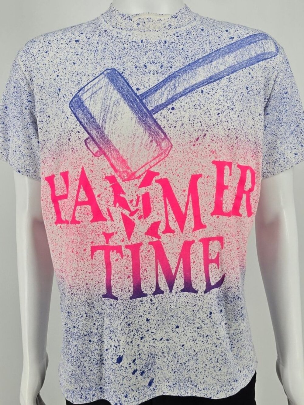 Vintage 1990s Center Star Hammer Time All Over Print AOP Graphic T Shirt (M/L)
